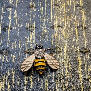Bee Brooch with Rhinestone Detail